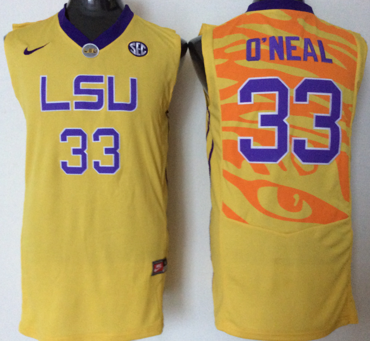 NCAA Men LSU Tigers 33 o neal yellow